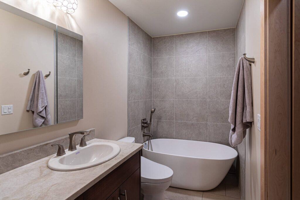Sandy Bathroom Remodeler with Vanity Counter Top