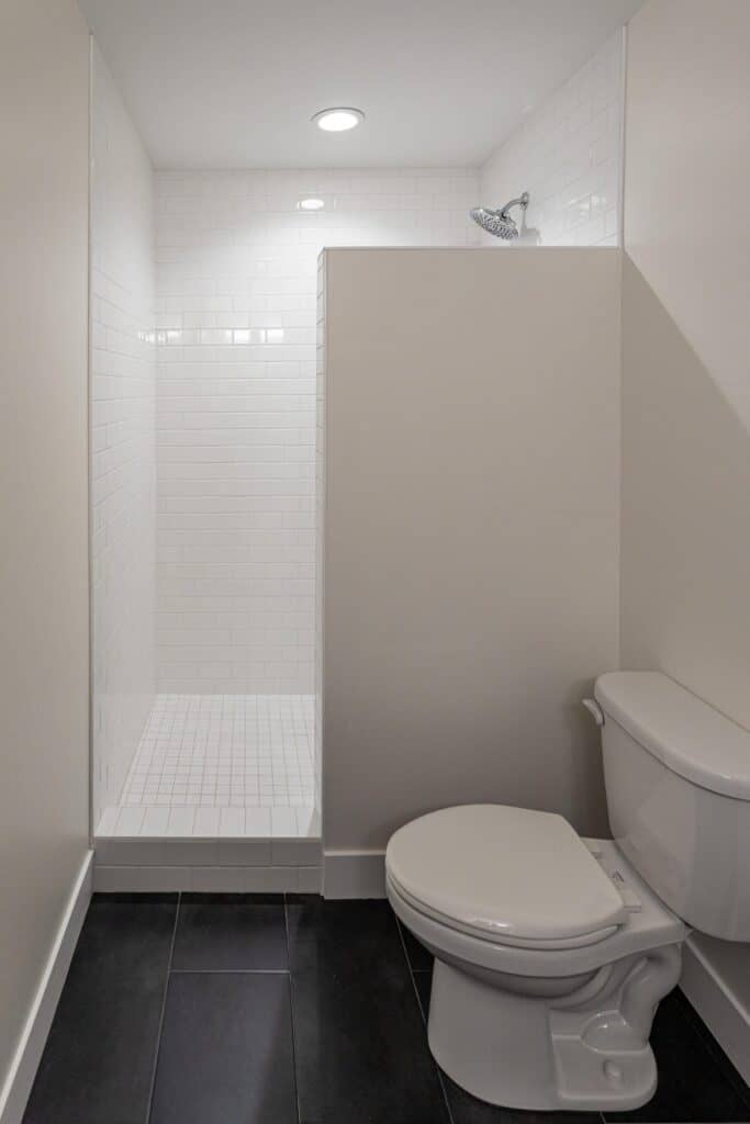 Sandy Bath Renovation with subway tile