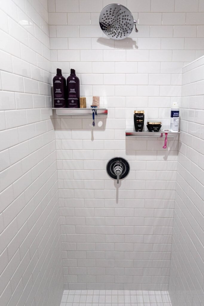 Sandy Bathroom Renovation with subway tile