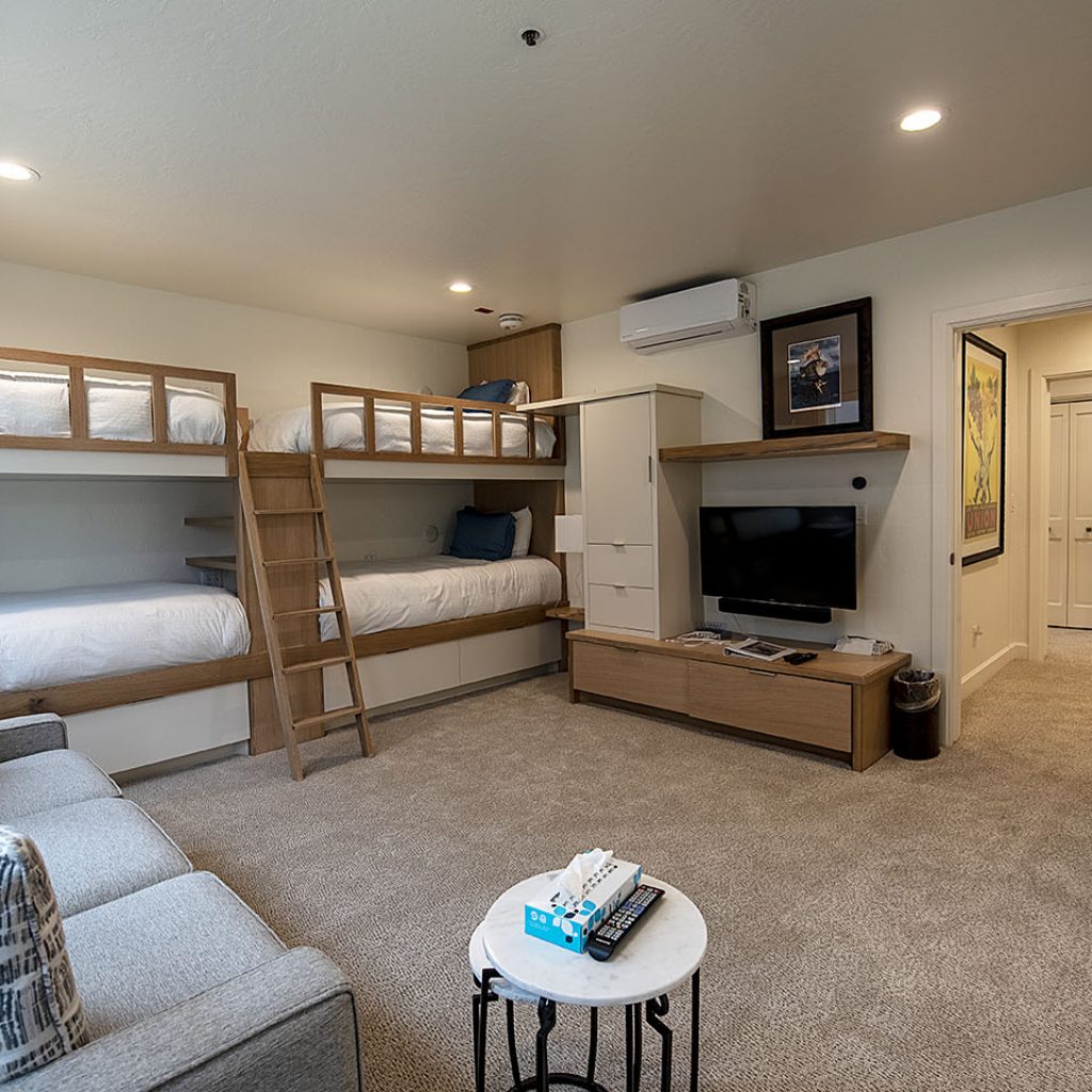 Park City Condo Bedroom Remodel with bunk cabinets and mini-split AC