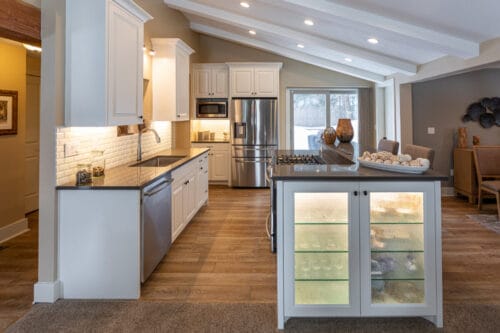 park city kitchen remodel white raised panel cabinets