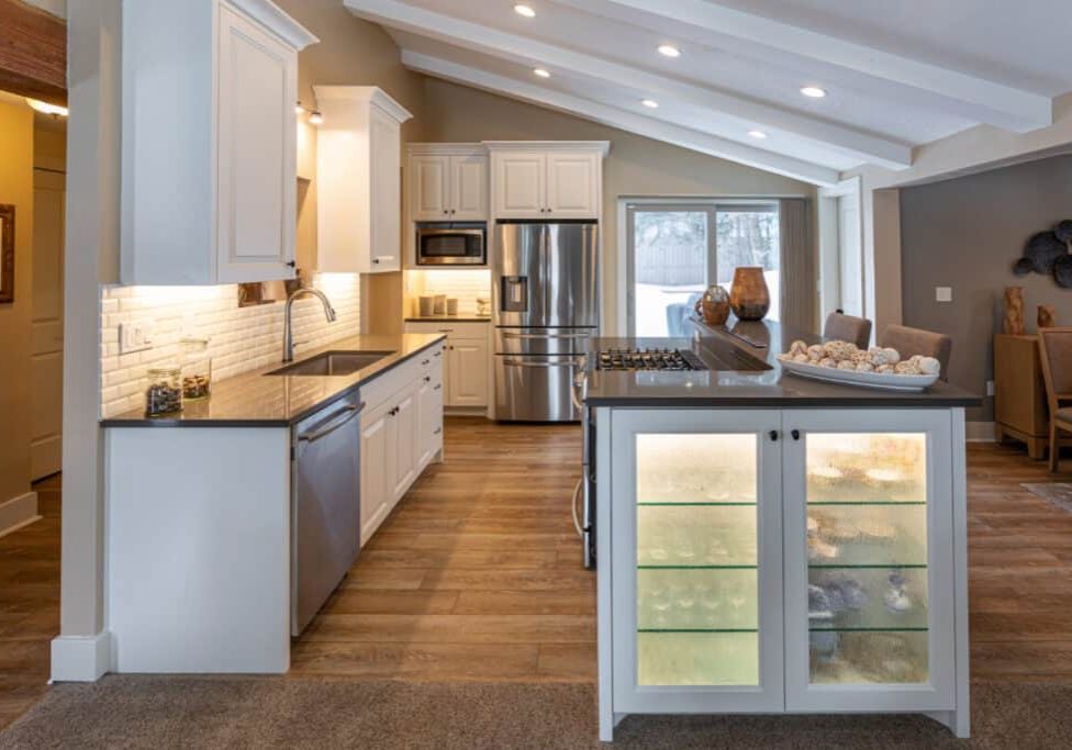 park city kitchen remodel white raised panel cabinets