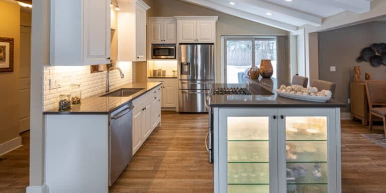 park city kitchen remodel white raised panel cabinets